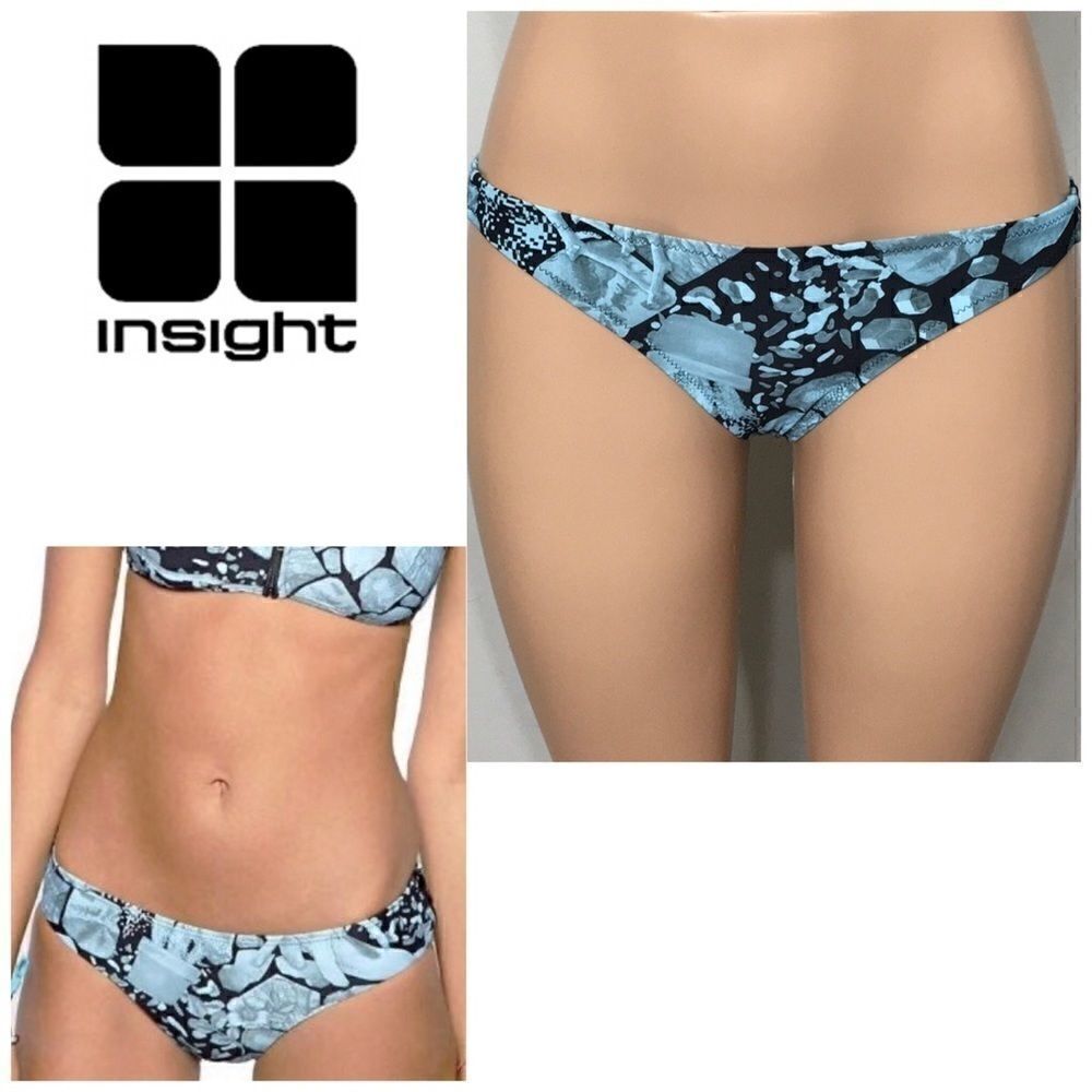 INSIGHT blue and black bikini bottoms. NWT